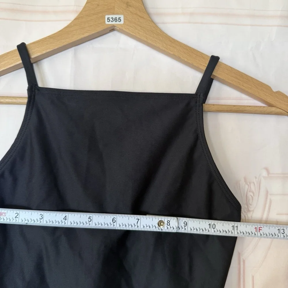 SKIMS Iconic Swim High Neck One Piece Obsidian Black Size S $94 NWT